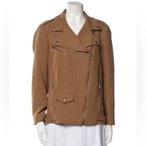 Rebecca Minkoff camel tan wool motorcycle jacket